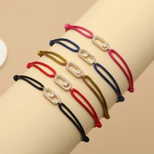 2024 New Simple Fashion Women Can be moved Zircon Rope Bracelet Lace up Chain Adjustable Rope Bracelet jewelry accessory