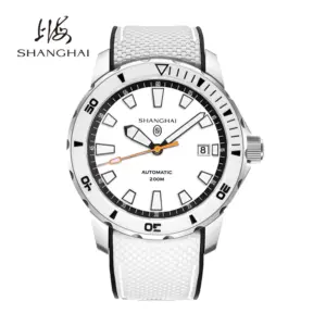 Shanghai Watch Men's Automatic Mechanical Wristwatch 200m Water-Resistant Dive Watches Luminous Date Display Casual Watch SH024