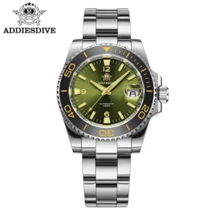 ADDIESDIVE New Diving Gift Watch Men 8215 Automatic Sapphire AR Coated Glass Ceramic Bezel Waterproof 200m Luminous Stainless St