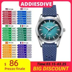 ADDIESDIVE Japan 8215 Men's Watch Bubble Mirror Glass Dress Automatic Mechanical Watch Super Luminous Luxury New Watches For Men
