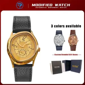 Innovative Series of Special Shaped Quartz Watches with Import Movement 32mm Dial with Genuine Leather Strap and Steel Case