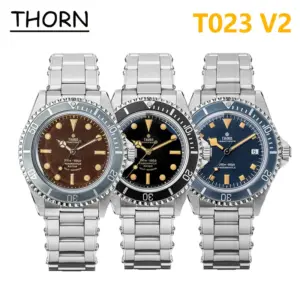 Thorn T023 V2 Men Watches PT5000 Automatic Movement Sapphire Mechanical Watch 200m Waterproof Luminous 40mm Vintage Writwatch