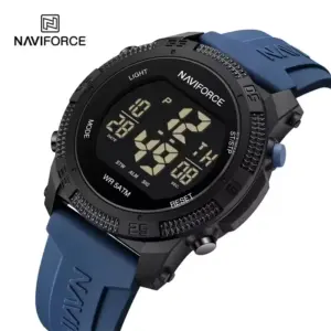 NAVIFORCE 7104 Sports Men's LCD Digital Leisure Date Week Alarm Clock Waterproof Silicone Strap Electronic Watch électronique