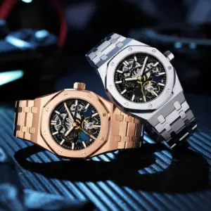 High End Precision Steel Belt Butterfly Buckle Mechanical Watch Relojes Para Hombre