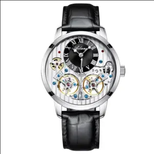 AILANG watch men's advanced expensive automatic mechanical watch Rome double tourbillon waterproof watch.