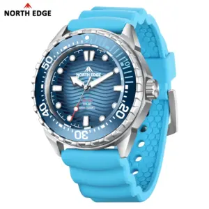 2025 New NORTH EDGE TRITON Solar Powered Dive Watch Men Luxury Quartz Watches For Men 316L Stainless Steel Case Waterproof 300M