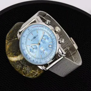 2026 Fashion New Zeppelin Men's Watch Retro Business Leisure Stainless Steel Mesh Strap Quartz Watch Blue Dial Luxury Gift Watch