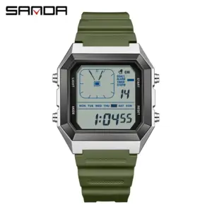 SANDA 6307 Fashion Digital Watches for Man Multifunction Luminous Chronograph Calendar Outdoor Sport Waterproof Electronic Watch