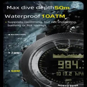 NORTH EDGE APACHE-D Men Free Dive Digital Watch Outdoor Sports Swimming Waterproof 100M Altitude Barometer Compass Wristwatches