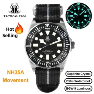 Tactical Frog FXD V4 Mechanical Watch NH35 Automatic Movement Titanium Mens Watches 200m Waterproof Sapphire Luminous 42mm Watch