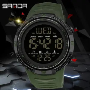 SANDA 6014 Countdown Waterproof Digital Mens Wristwatches Military Sport Watch for Men Clock Shockproof Relojes Para Hombre