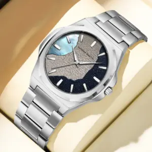 Men Watches Quartz Movement 40mm Stainless Steel Black Clock UltraThin Japanese Quartz Movement Gift 1Set Men Watch Reloj Hombre