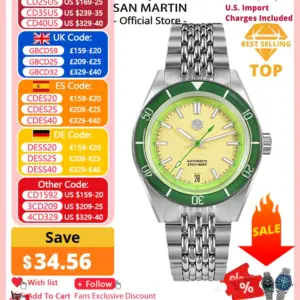 San Martin 39.5mm Summer Dive Watch Fashion Fun Fruit Series Men Sports Watches NH35 Automatic Mechanical 20 ATM SN0116 Reloj
